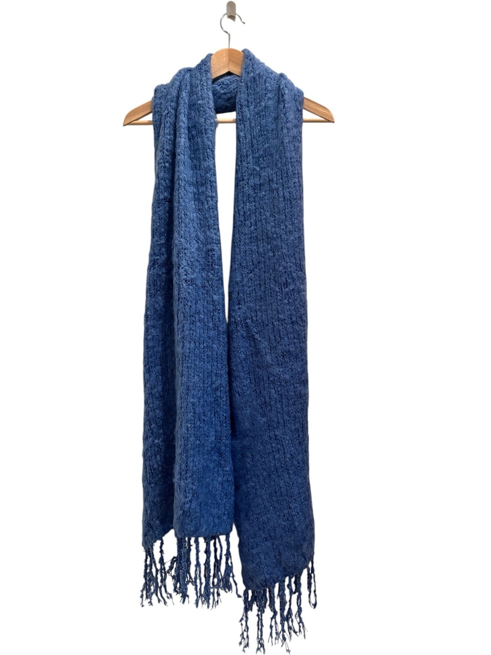 Aerie Blanket Scarf Blue Fuzzy Cozy NWT